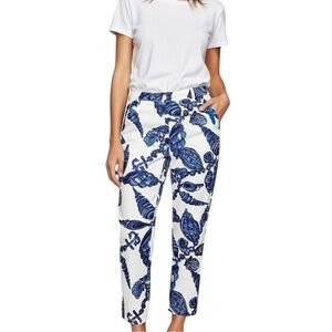 LILLY PULITZER Mitzie Fallin In Love Seashell Textured Cotton Slim Pants